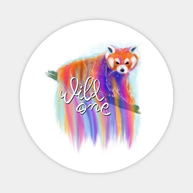 Red panda print Magnet by DanielK